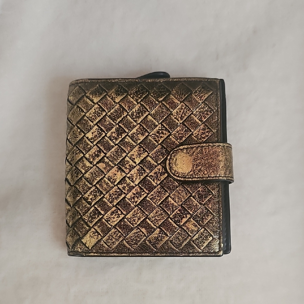 Bottega Veneta Gold Woven Wallet